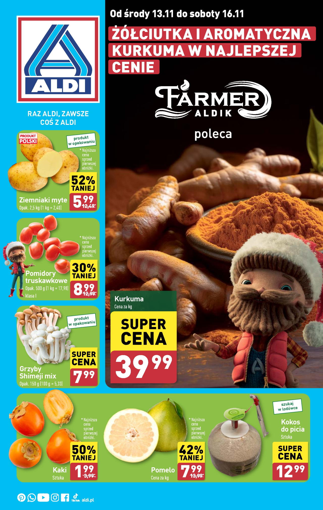 Aldi offerta - Farmer ALDIK poleca świeże owoce i warzywa od 13. 11. 2024