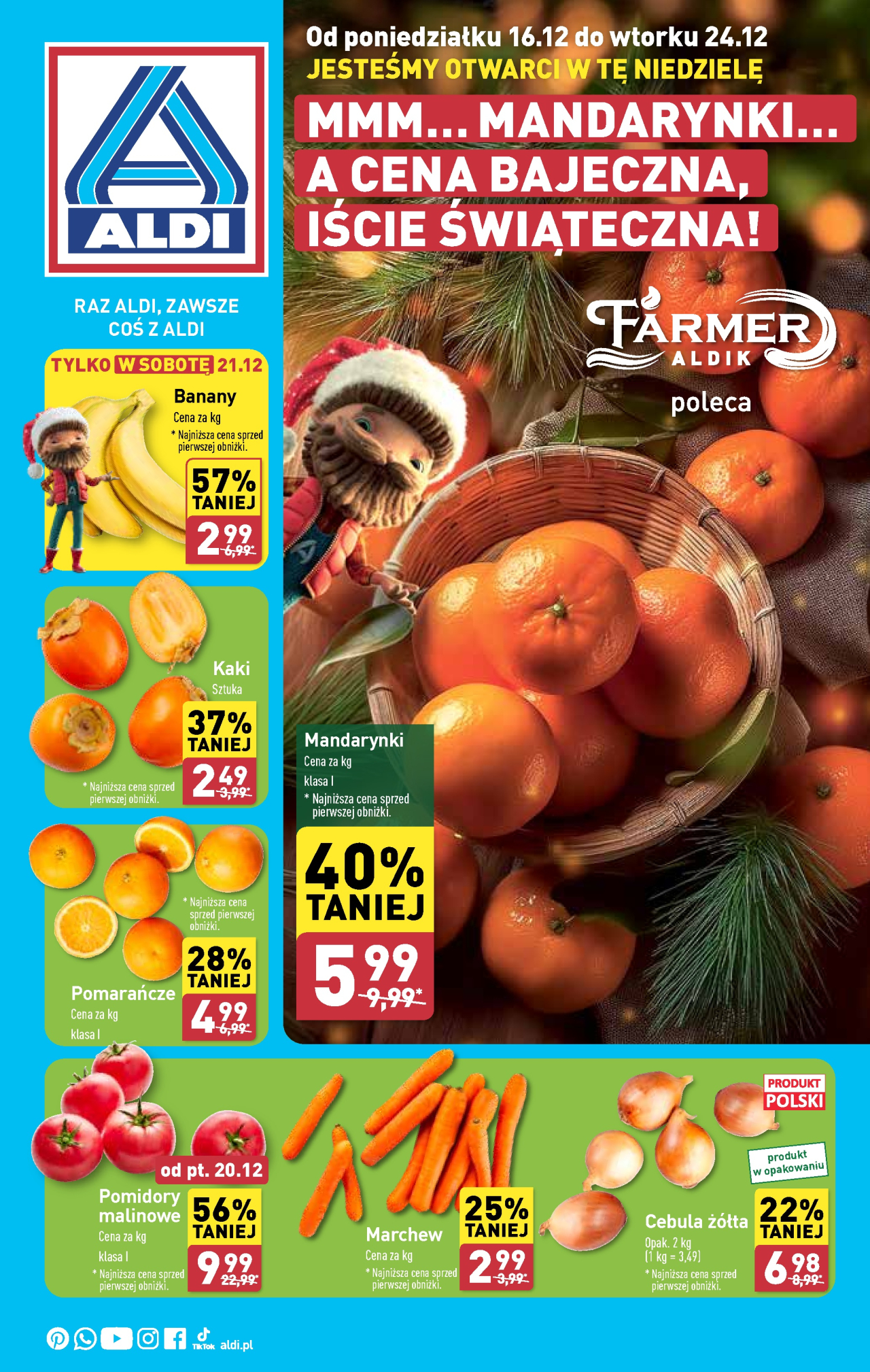 Aldi offerta - Farmer ALDIK poleca świeże owoce i warzywa od 16. 12. 2024