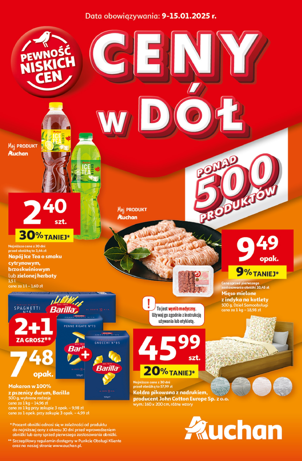 Auchan gazetka - Gazetka CENY W DÓŁ Hipermarket Auchan od 9. 01. 2025