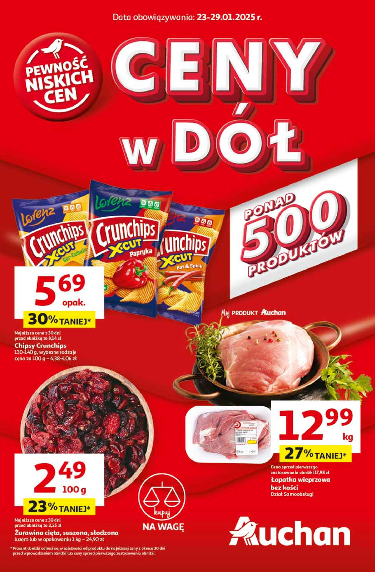 Auchan gazetka - Gazetka CENY W DÓŁ Hipermarket Auchan od 23. 01. 2025