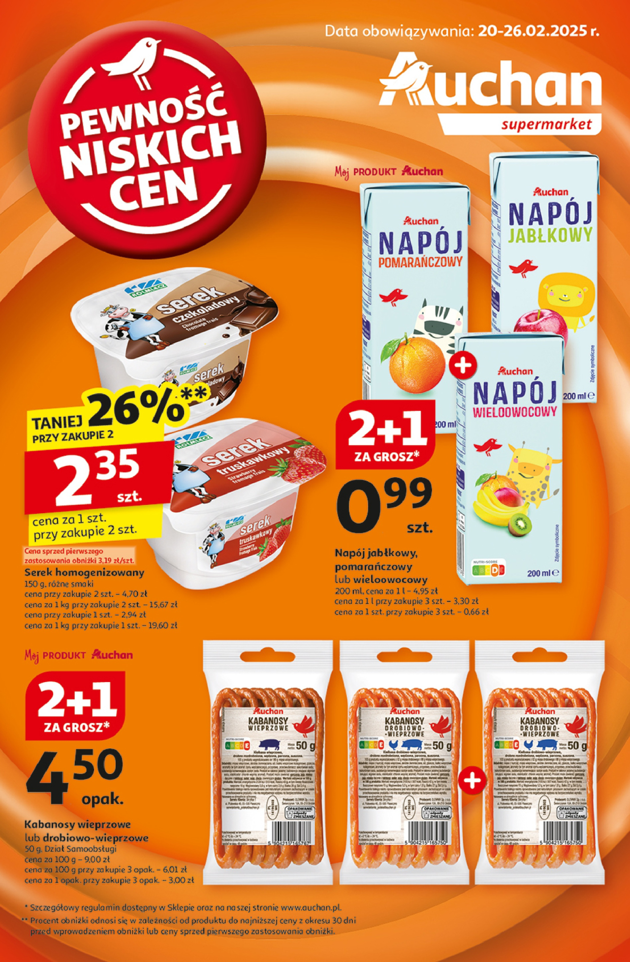 Auchan gazetka - Pewność Niskich Cen Supermarket od 20. 02. 2025