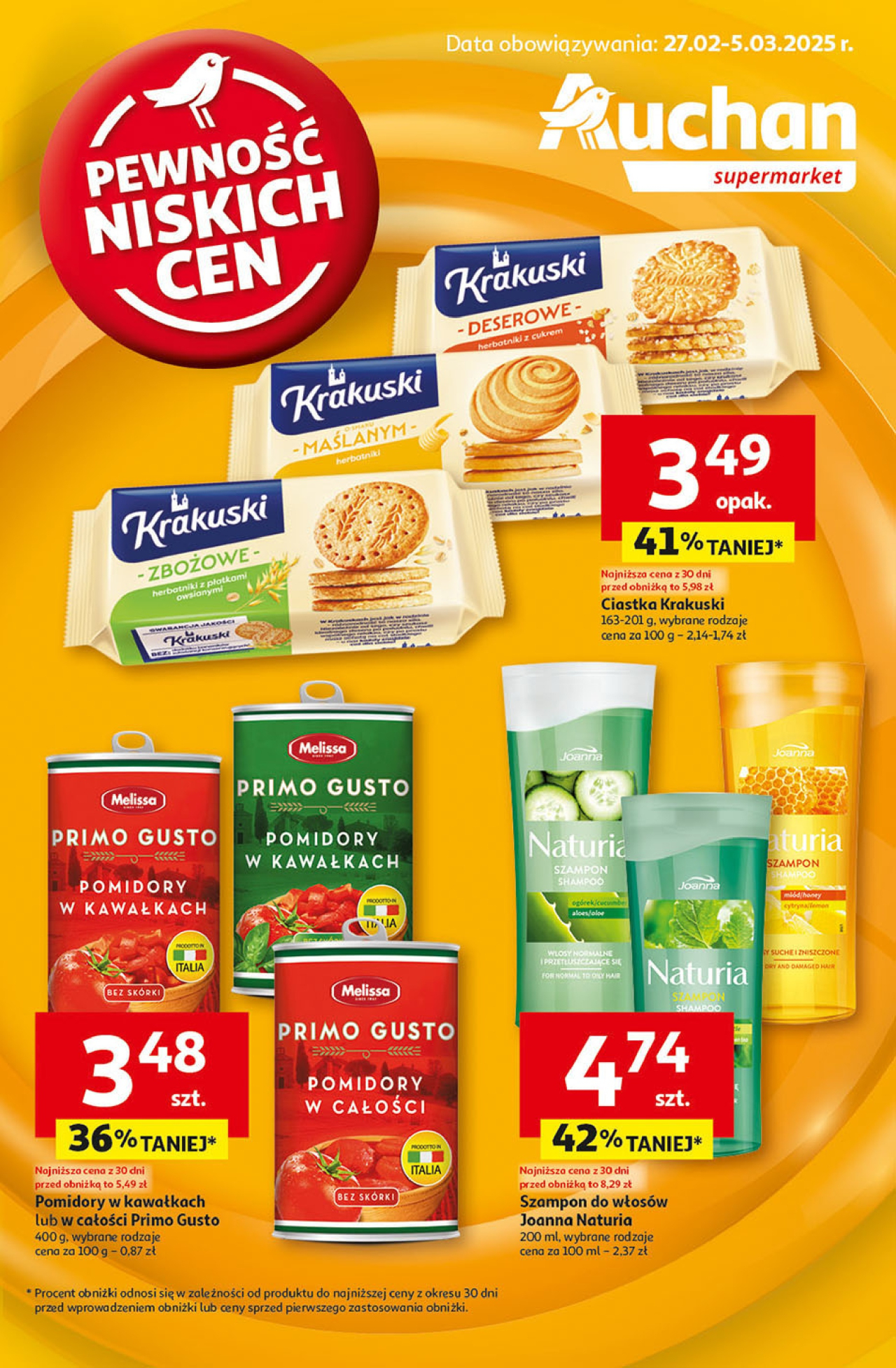 Auchan gazetka - Pewność Niskich Cen Supermarket Auchan od 27. 02. 2025