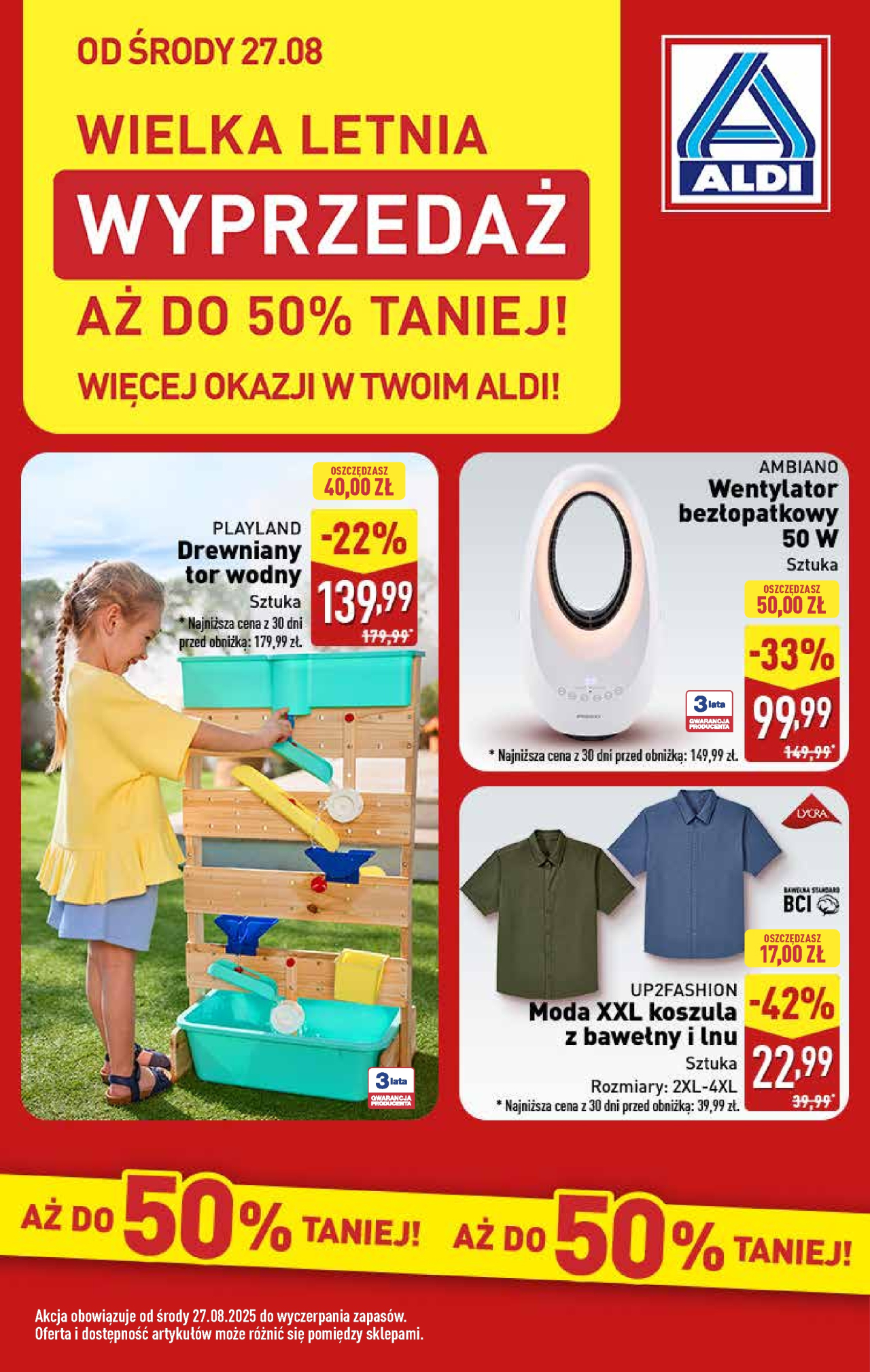 Aldi offerta - Wielka letnia wyprzedaż od 27. 08. 2025