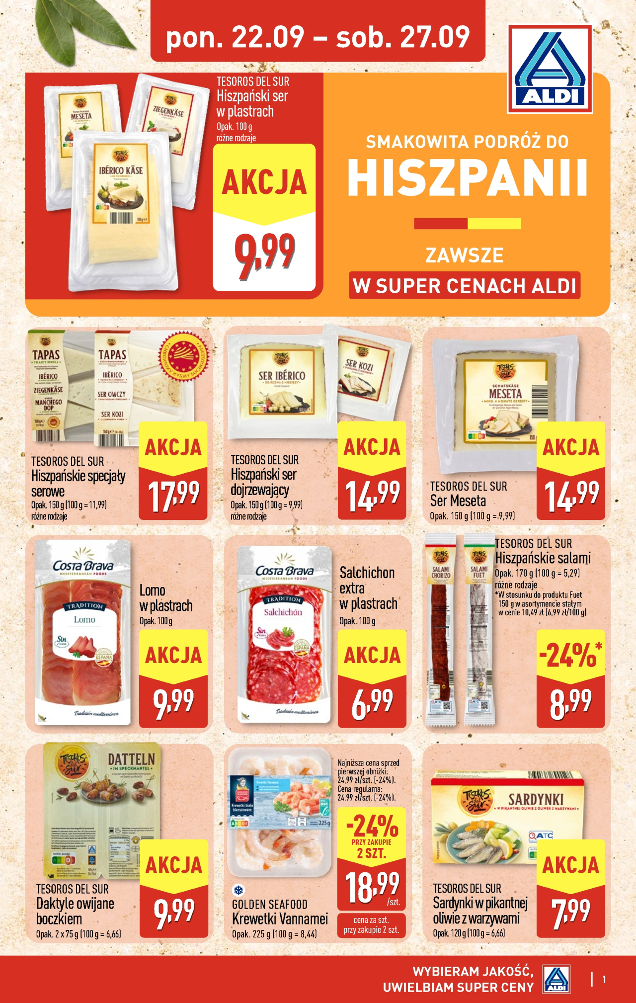 Aldi offerta - Tydzień Hiszpański od 22. 09. 2025