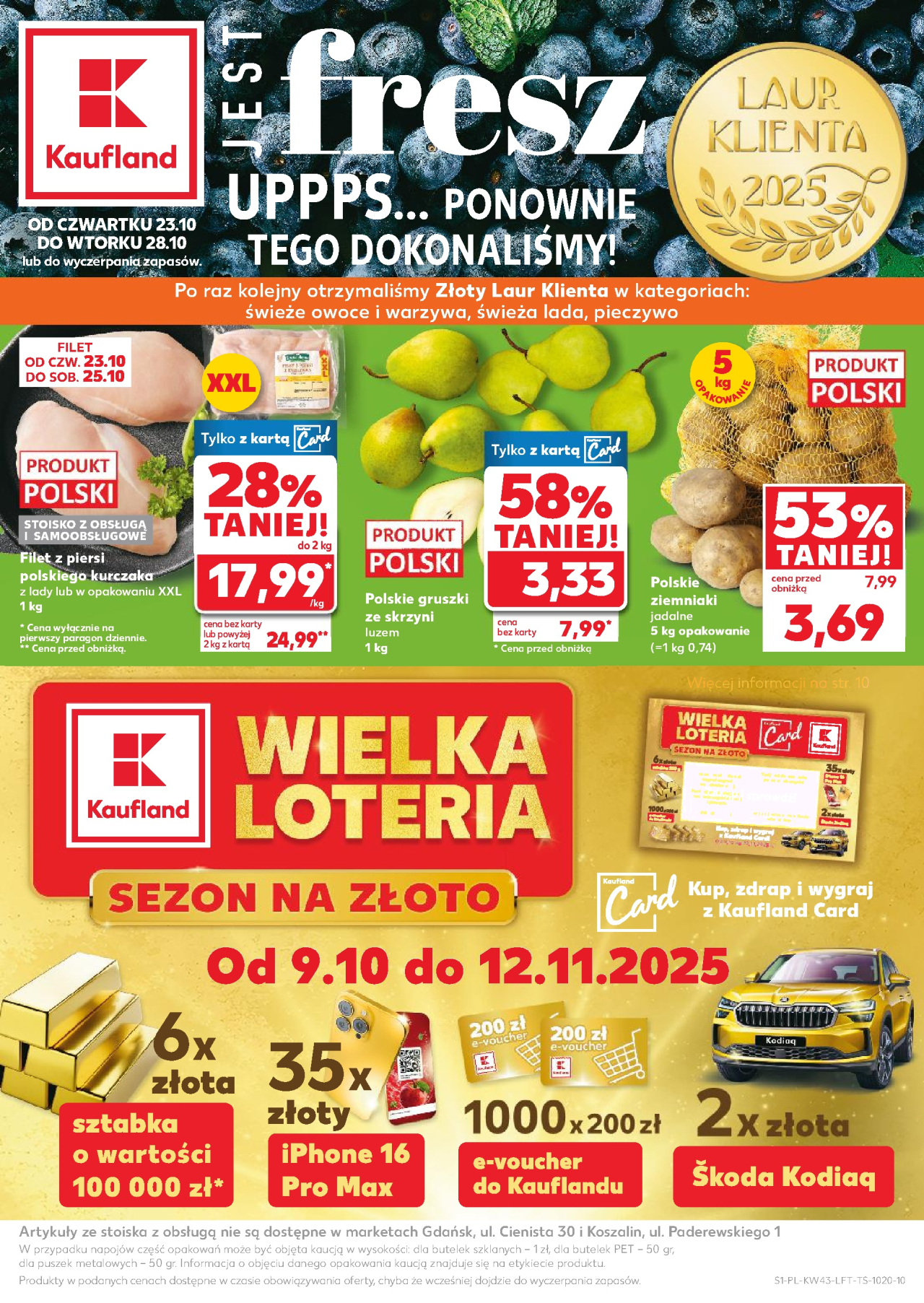 Kaufland gazetka Słupsk od 23. 10. 2025 Kaufland gazetka Słupsk od 23. 10. 2025