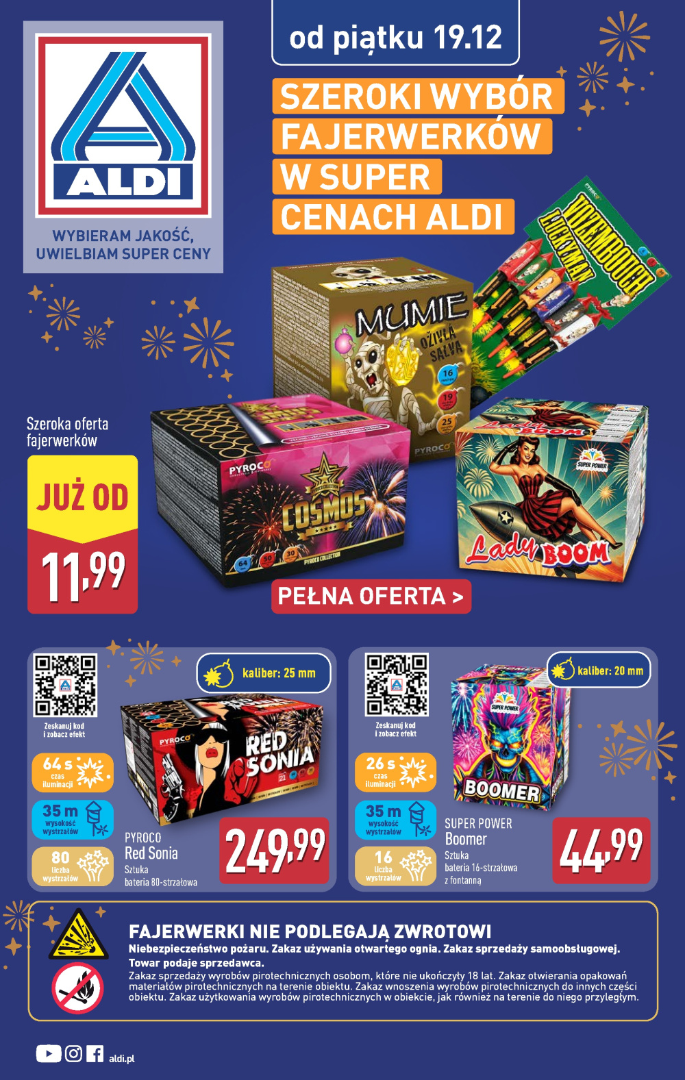 Leták Aldi offerta - Fajerwerki, Polsko - strana 1