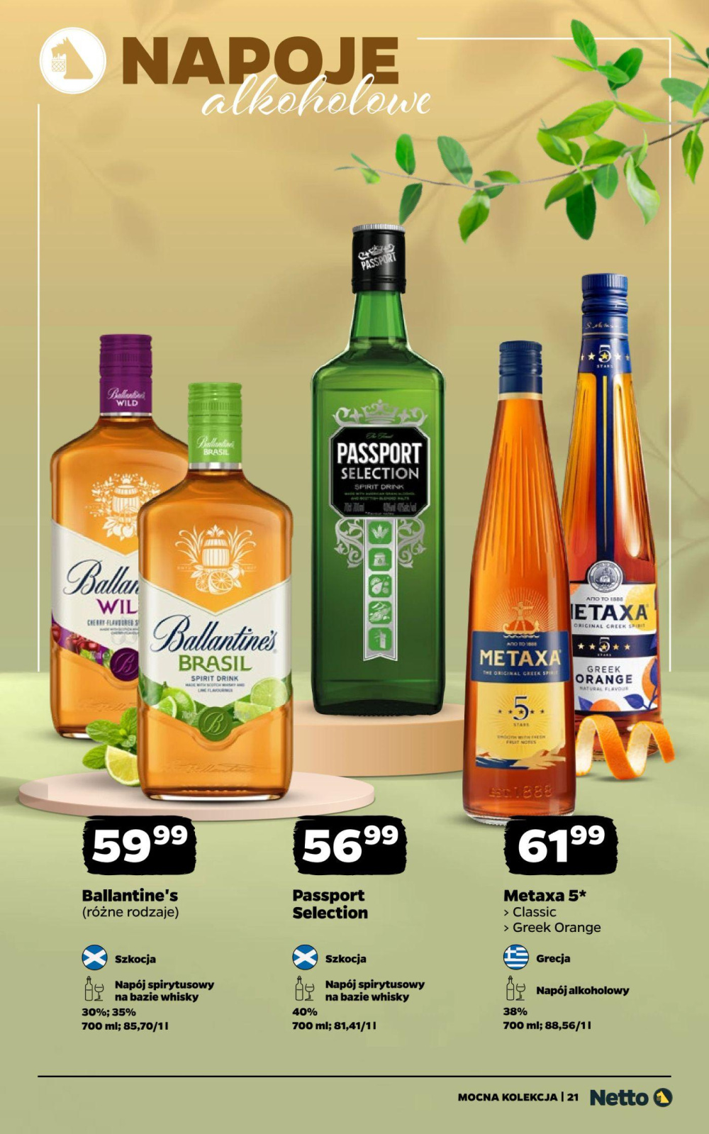 Leták Netto gazetka - Mocne Alkohole, Polsko - strana 21