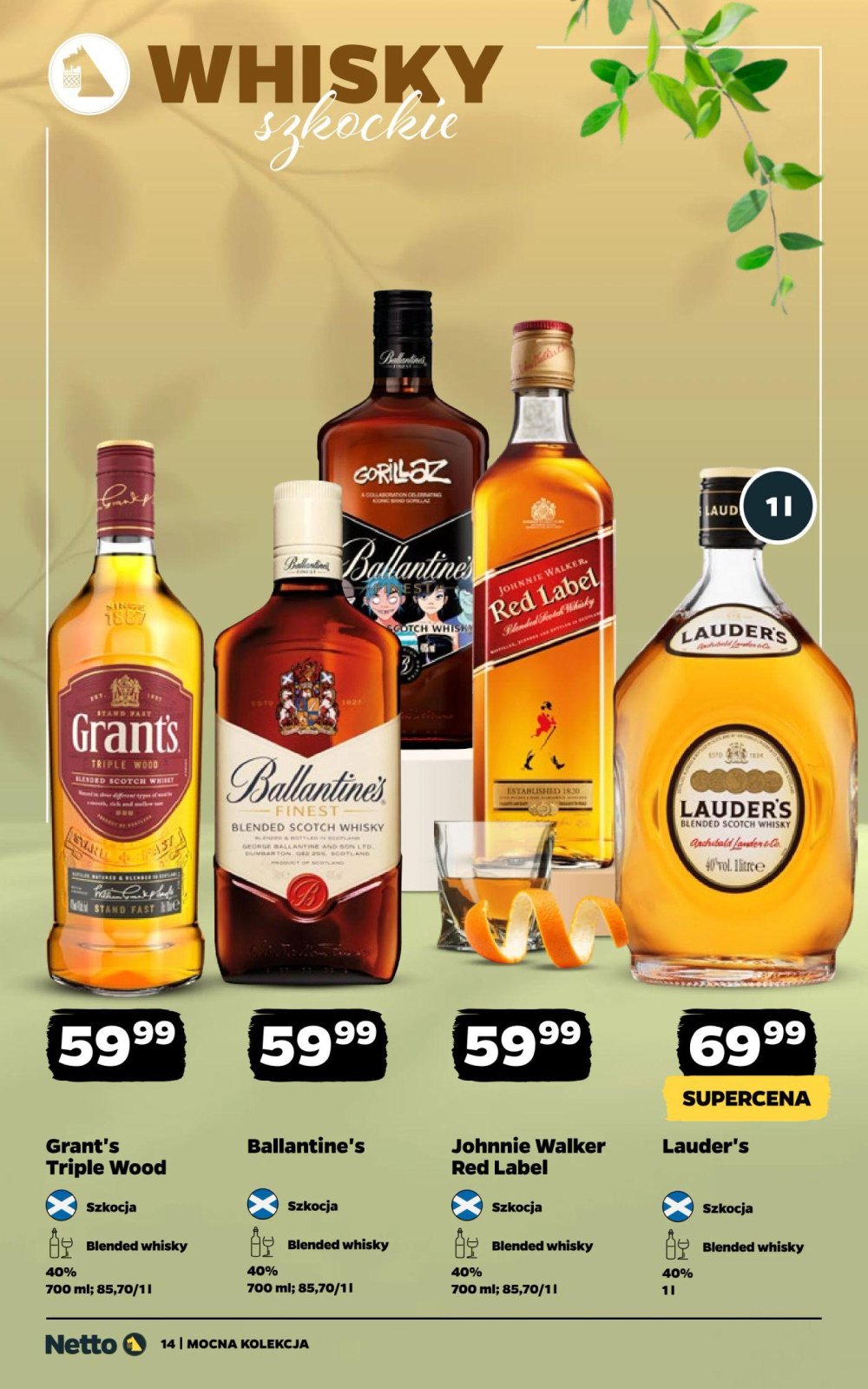 Leták Netto gazetka - Mocne alkohole, Polsko - strana 14