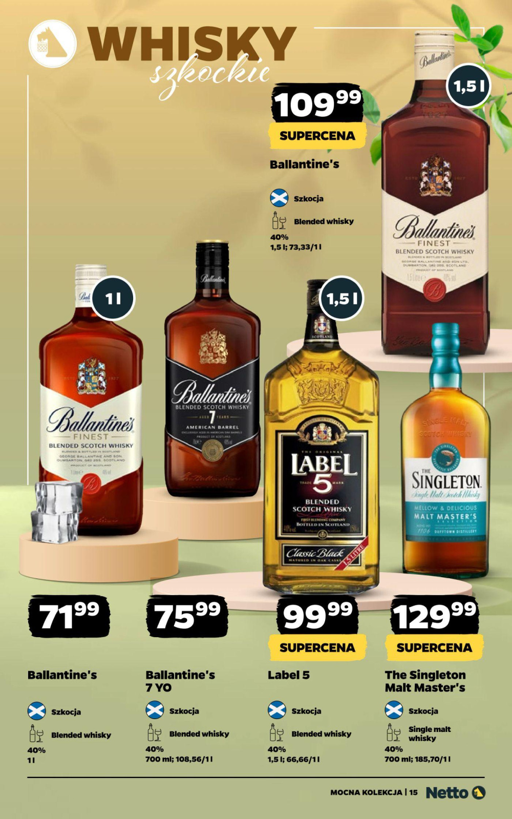 Leták Netto gazetka - Mocne alkohole, Polsko - strana 15