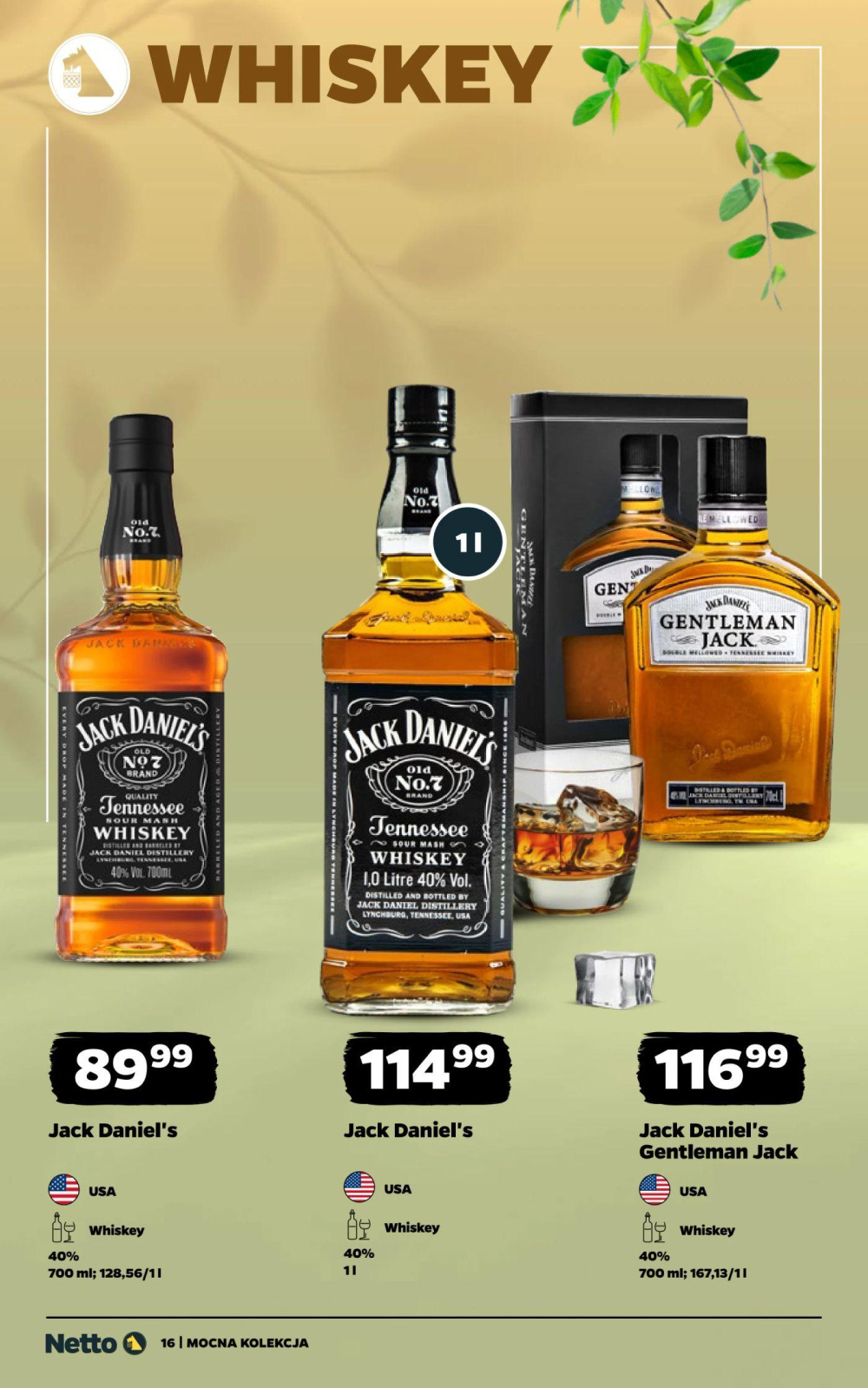 Leták Netto gazetka - Mocne alkohole, Polsko - strana 16