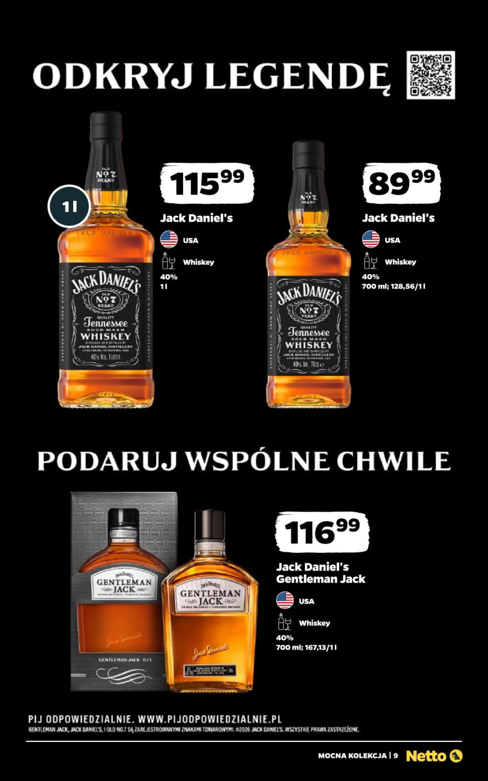Leták Netto gazetka - Mocne alkohole, Polsko - strana 9