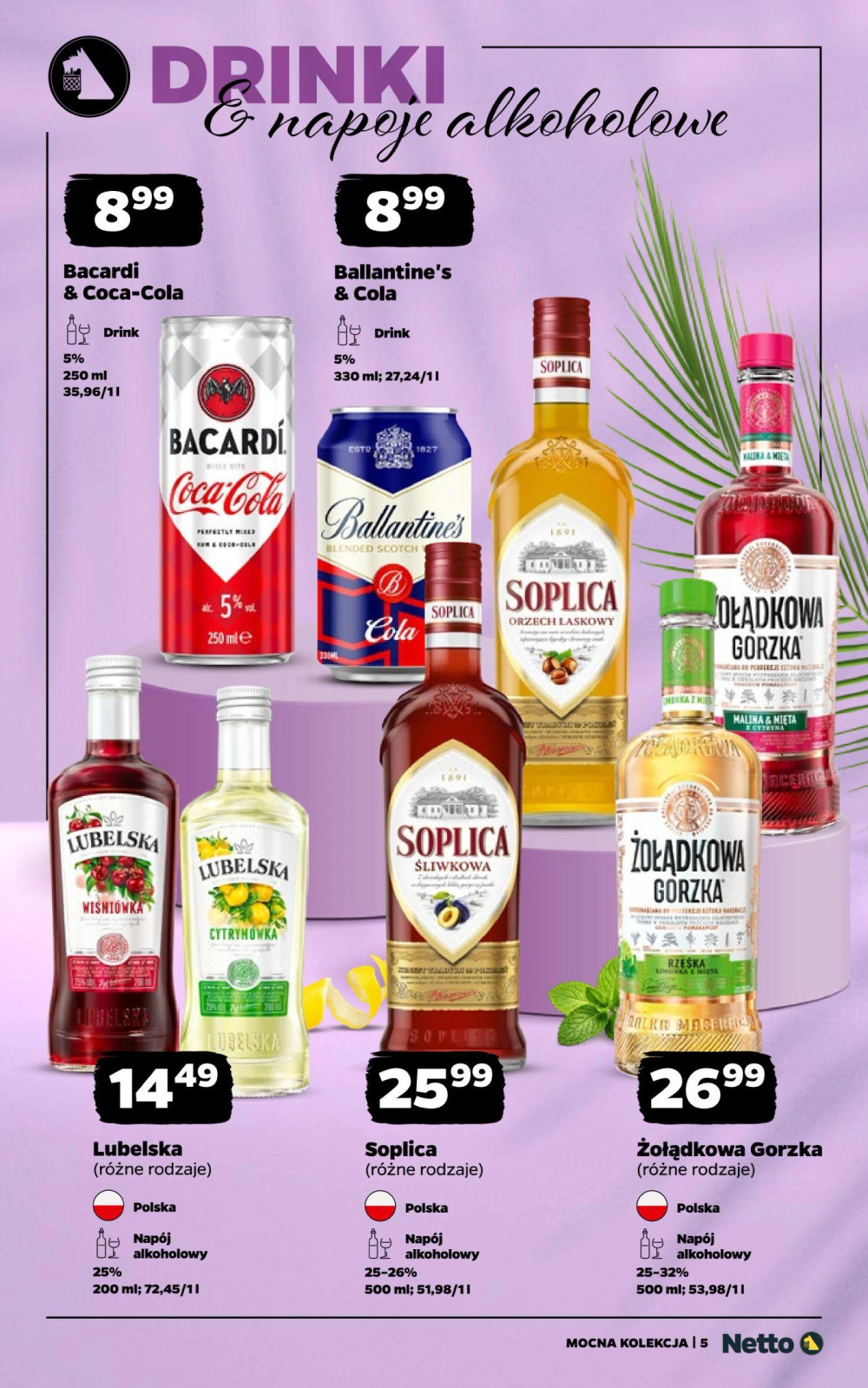Leták Netto gazetka - Mocne alkohole, Polsko - strana 5