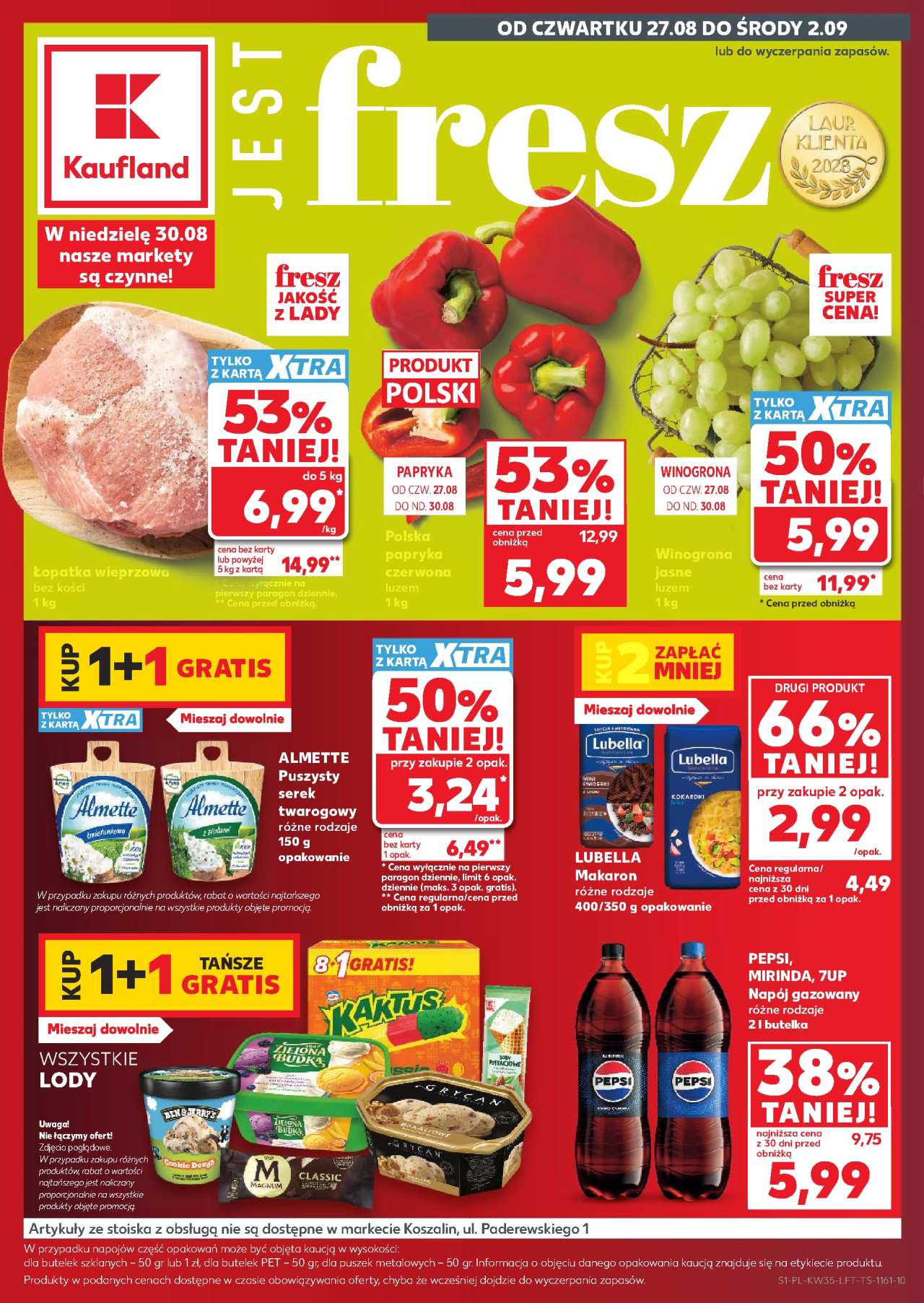 Kaufland gazetka Kościan od 27. 08. 2026